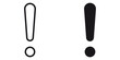 ofvs219 OutlineFilledVectorSign ofvs - exclamation mark vector icon . isolated transparent . black outline and filled version . AI 10 / EPS 10 . g11559