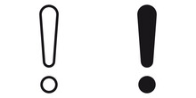 Ofvs219 OutlineFilledVectorSign Ofvs - Exclamation Mark Vector Icon . Isolated Transparent . Black Outline And Filled Version . AI 10 / EPS 10 . G11559