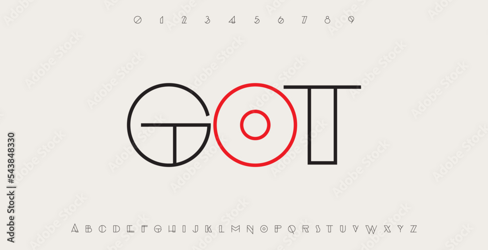 Line font. Abstract minimal modern alphabet tech font. Typography ...