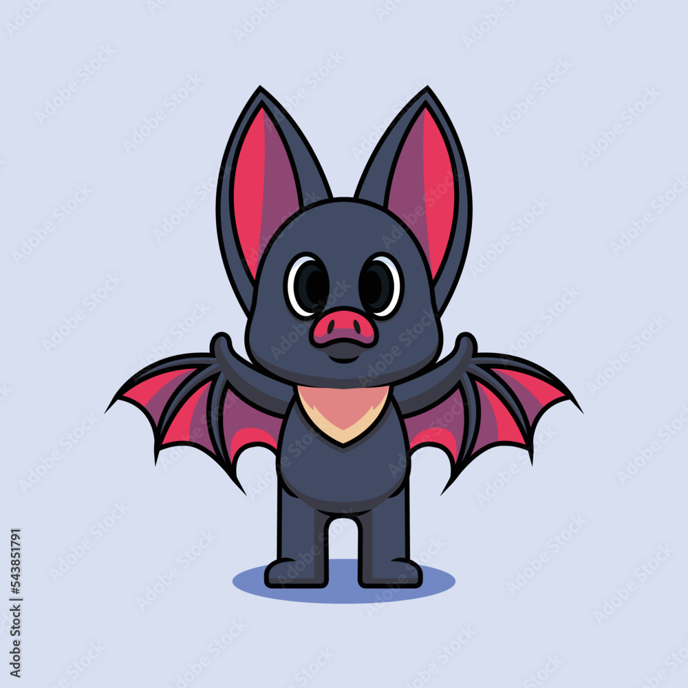 Bat Cartoon Vector File Cute Bat Cartoon Vector Icon Illustration. Animal Education Icon ...