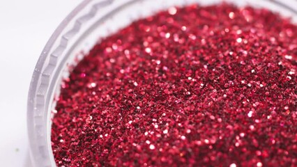 Poster - decorative sequins in a jar rotate in a circle