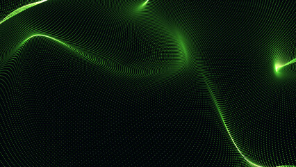 Poster - Mir green wave isolated on the black background.