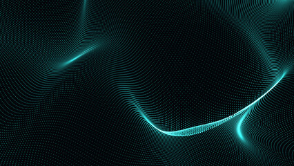 Poster - Mir sky blue wave isolated on the black background.