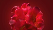 Illustration , Abstraction, A Large Red Flower On A Red Background.