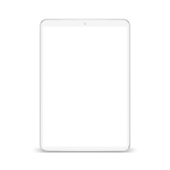 Poster - White tablet with white screen new version in trendy thin frame - vector for stock