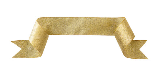 Wall Mural - gold ribbon banner isolated transparent background, png, golden ribbon label, advertise template.