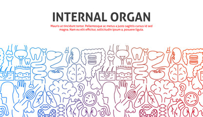 Sticker - Internal Organ Outline Concept. Vector Illustration of Outline Design.