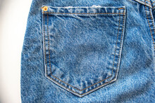 Classic Blue Denim Back Pocket Close Up