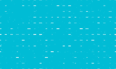 Poster - Seamless background pattern of evenly spaced white minus symbols of different sizes and opacity. Vector illustration on cyan background with stars