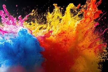 Wall Mural - Rainbow Paint splatter