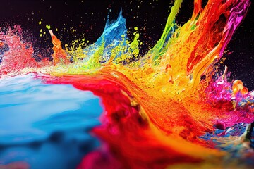 Wall Mural - Rainbow Paint splatter
