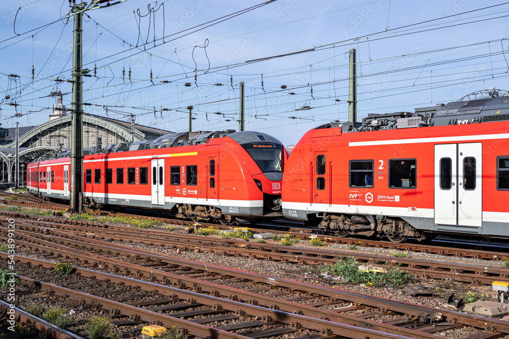 COLOGNE, GERMANY - OCTOBER 30, 2022: DB Regio Alstom Coradia Continental train at Cologne main station