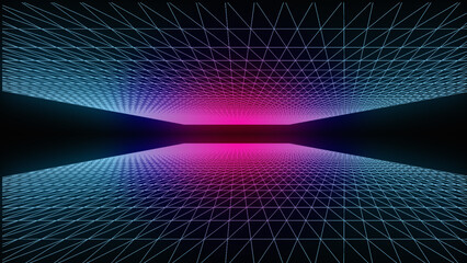 Poster - abstract background with glowing lines