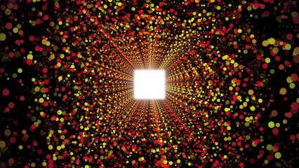 Poster - Particles tunnel. Computer generated 3d render