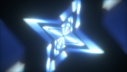 Poster - Stars neon tunnel. Computer generated 3d render