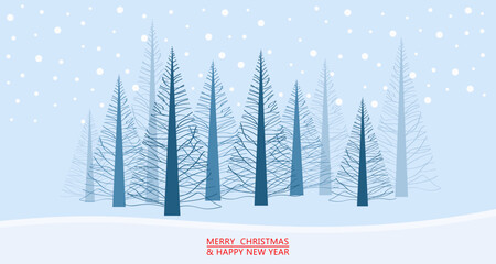 Wall Mural - Christmas. Abstract vector illustration. Winter landscape background.