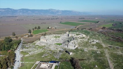 Wall Mural - Aerial view of scenic Miletus Ancient city, Didim, Aydin region, Turkey