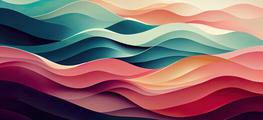 Wall Mural - Organic pastel abstract wallpaper background header illustration