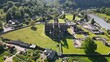 Tintern Abbey Wales UK drone aerial view