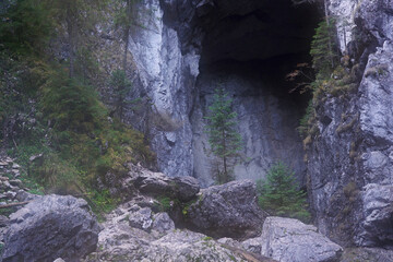 Cavern in the limestone mountains