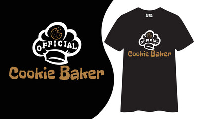 Wall Mural - Official cookie baker typography t-shirt design.