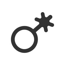 Non Binary Symbol. Public Restroom Or Locker Room Icon For Genderless Persons Isolated On White Background. Gender Identity Issue Sign. Vector Graphic Pictogram