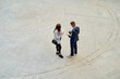 © Cavan Images - Overhead shot of a networking event