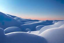 Amazing Winter Landscape With Snow And Blue Sky