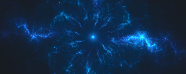 blue energy ray lightning explosion background