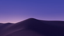 Dusk Landscape, With Desert Sand Dunes. Peaceful Contemporary Wallpaper With Lilac Gradient Sky