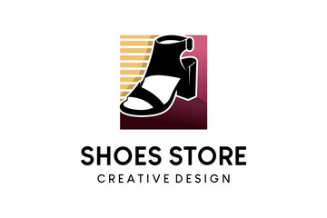 Toe sandals or shoe shop logo design, lifestyle shoe fashion logo vector illustration