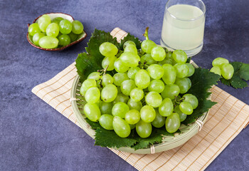 Wall Mural - Fresh vitamin-containing fruit green grapes