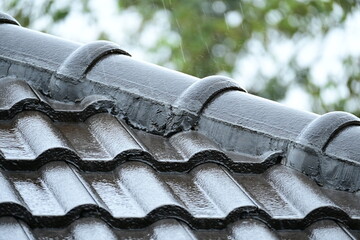 Poster - dark roof of house resident, construction industry