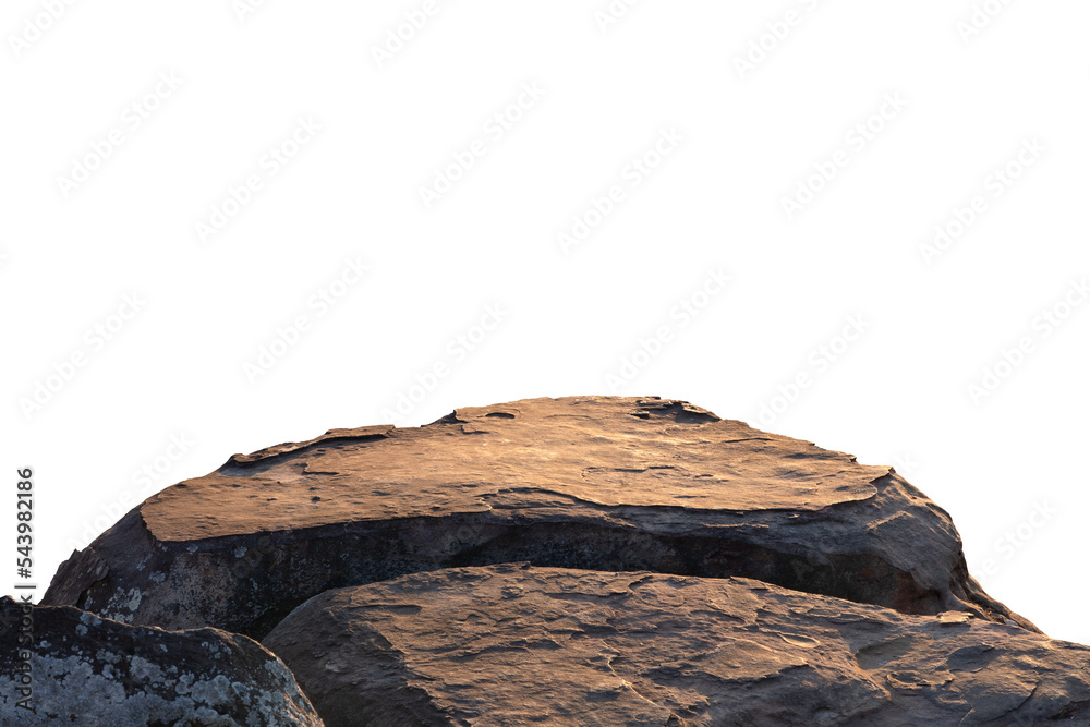 Cliff Rocks Ground Cliff stone located part of the mountain rock isolated on white ...