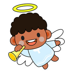 Wall Mural - Kids Angel Filled Clipart