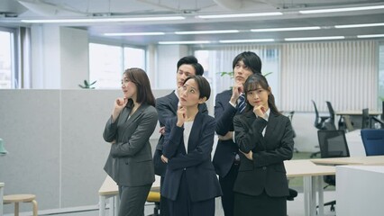 Aufkleber - オフィスで考える人々　ビジネスの疑問