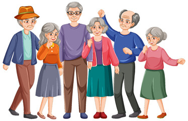 Canvas Print - Happy senior people group