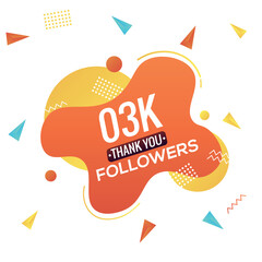 Sticker - 03k followers, social sites post, greeting card vector illustration. 3000 Followers Social Media Online Illustration Label Vector
