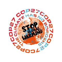 Wall Mural - COP 27  Sharm El-Sheikh, Egypt - 7-18 November 2022 vector illustration - Stop Global Warming