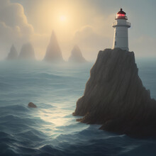 Lighthouse On The Coast Of The Island