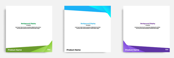 set of geometric square social media banner layout, product background backdrop display for ads comm