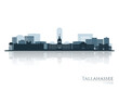 Tallahassee skyline silhouette with reflection. Landscape Tallahassee, Florida. Vector illustration.