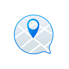 Poster - The location of the place in the message bubble. Vector illustration