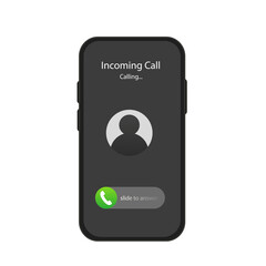 Poster - Incoming call on the phone slide to answer. Vector illustration