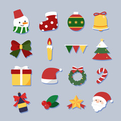 Wall Mural - Christmas Sticker Object Layer Collection 
