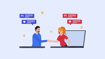 two people meeting at a dating website