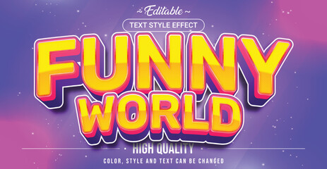 Poster - Editable text style effect - Funny World text style theme.