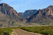 Road through rugged scenery in Big Bend National Park, West Texas