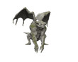 3D illustration of a gothic stone Gargoyle statue isolated on a transparent background.