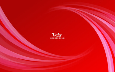 Wall Mural - Red Abstract Vector Background. Wave Background. Vector Illustration